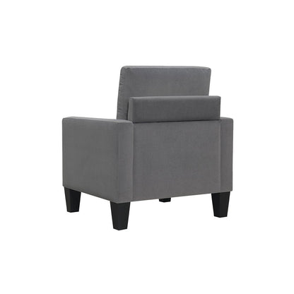32" Gray and Black Upholstered Arm Chair HomeRoots
