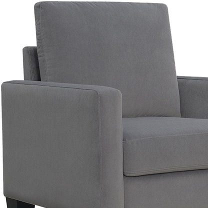 32" Gray and Black Upholstered Arm Chair HomeRoots
