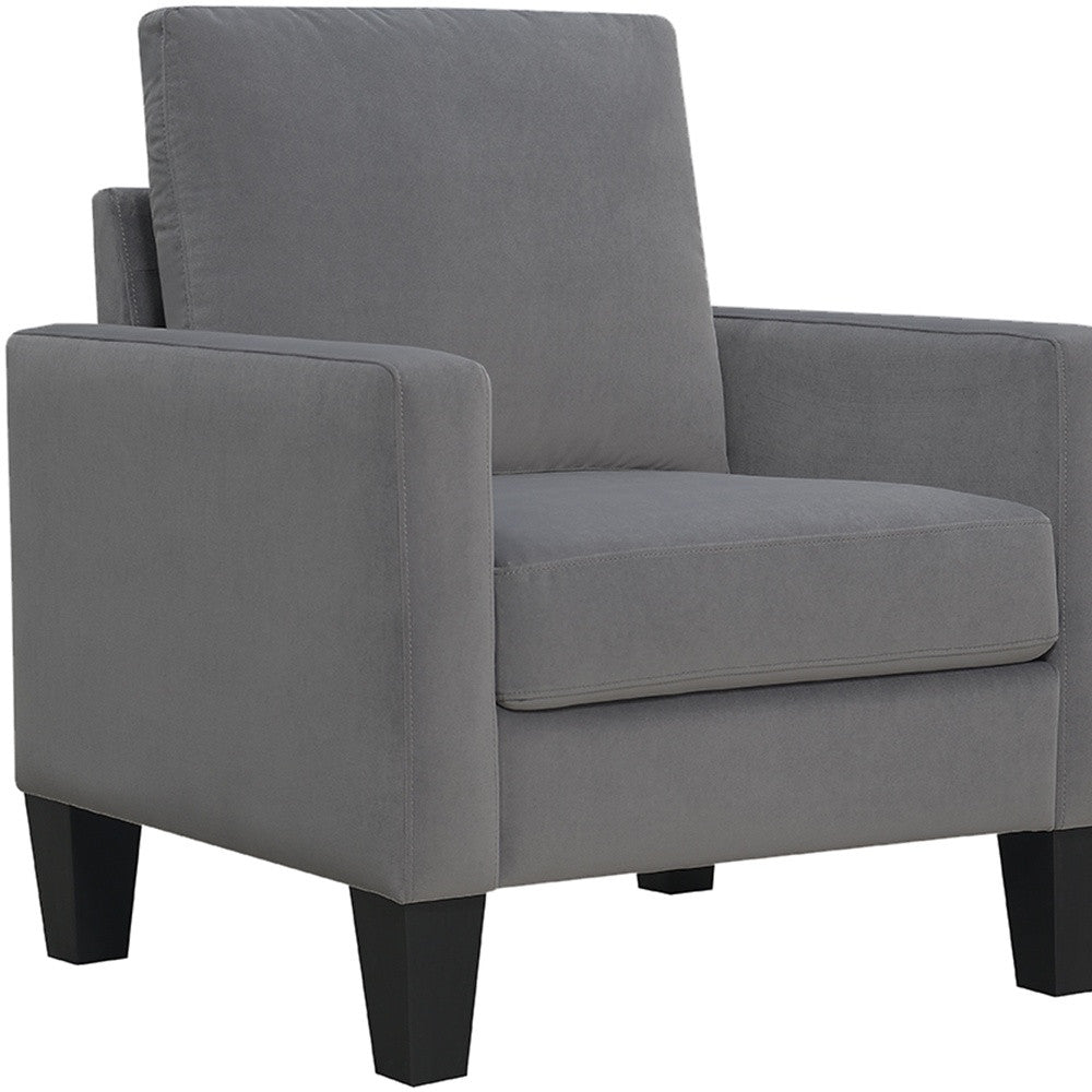 32" Gray And Black Upholstered Arm Chair