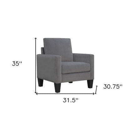 32" Gray and Black Upholstered Arm Chair HomeRoots