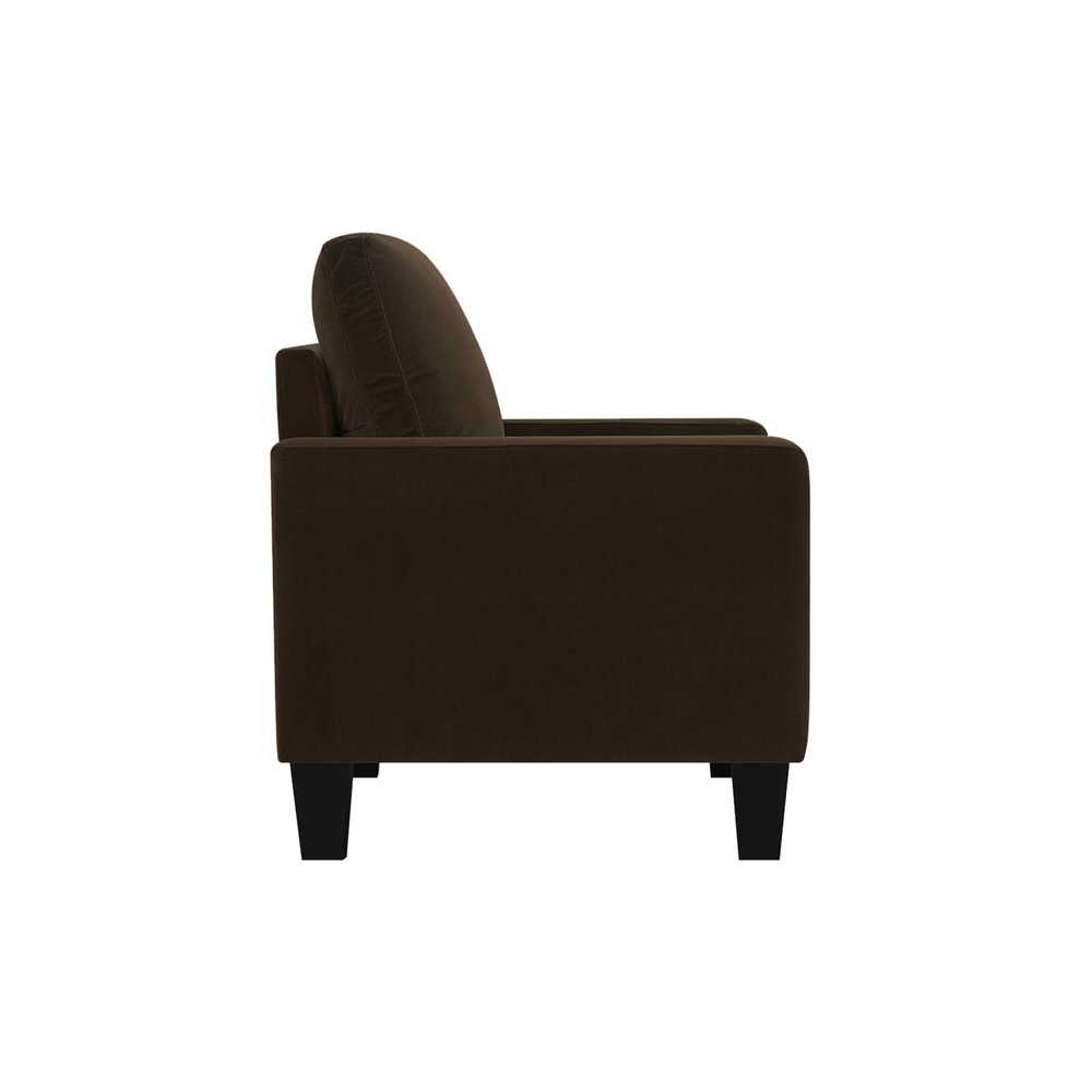 32" Dark Brown and Black Upholstered Arm Chair HomeRoots