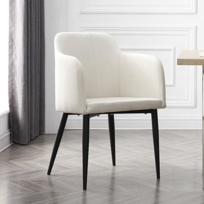 Set of Two 23" Off White and Black Upholstered Arm Chair HomeRoots