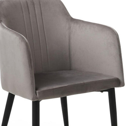 Set Of Two 23" Gray And Black Microfiber Arm Chairs - FurniFindUSA