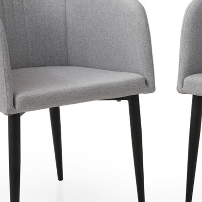 Set of Two 23" Light Gray And Black Upholstered Arm Chair