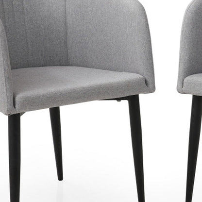 Set of Two 23" Light Gray and Black Upholstered Arm Chair HomeRoots