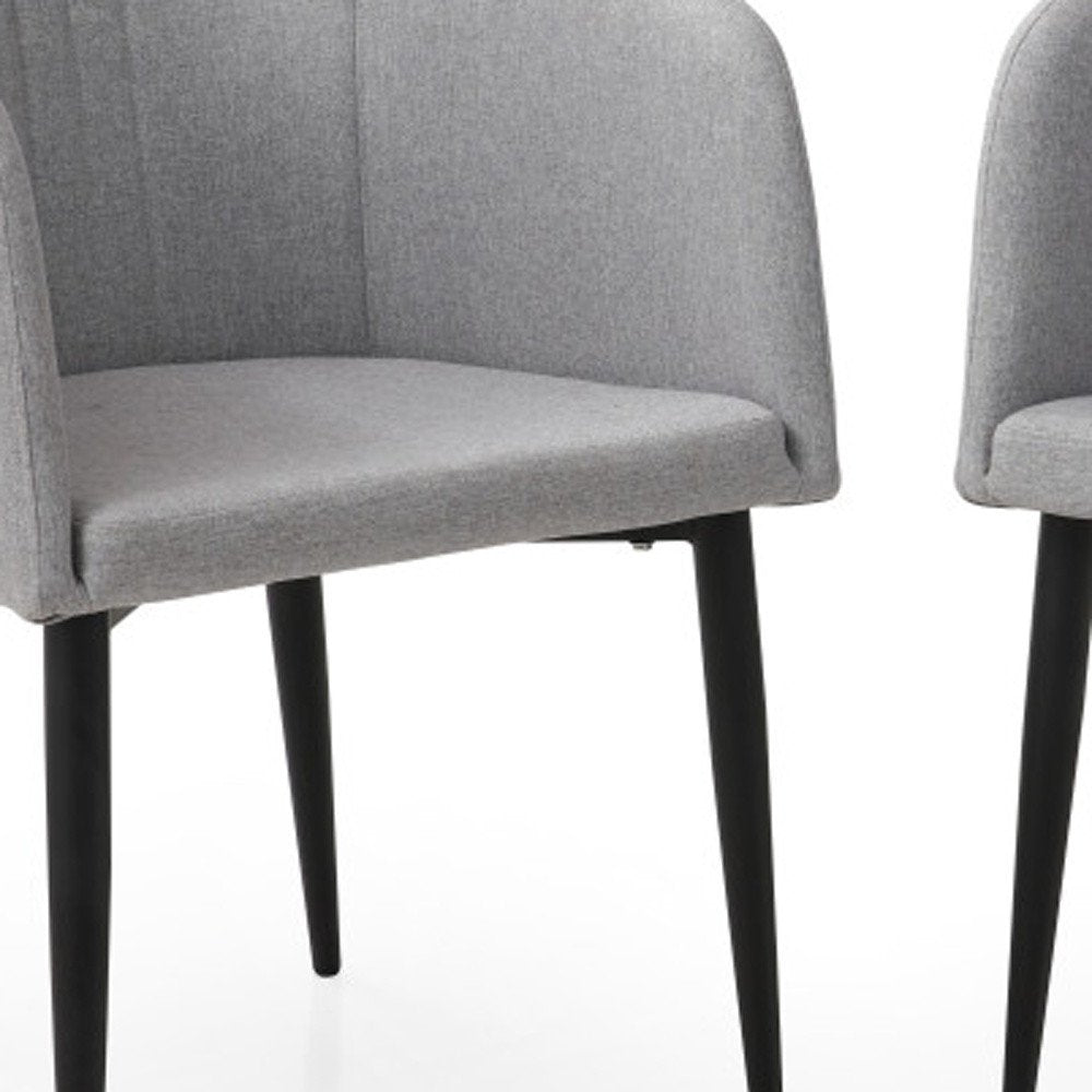 Set of Two 23" Light Gray and Black Upholstered Arm Chair HomeRoots
