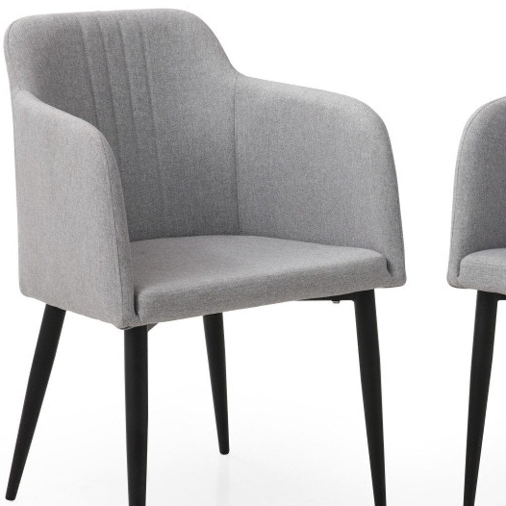 Set of Two 23" Light Gray and Black Upholstered Arm Chair HomeRoots