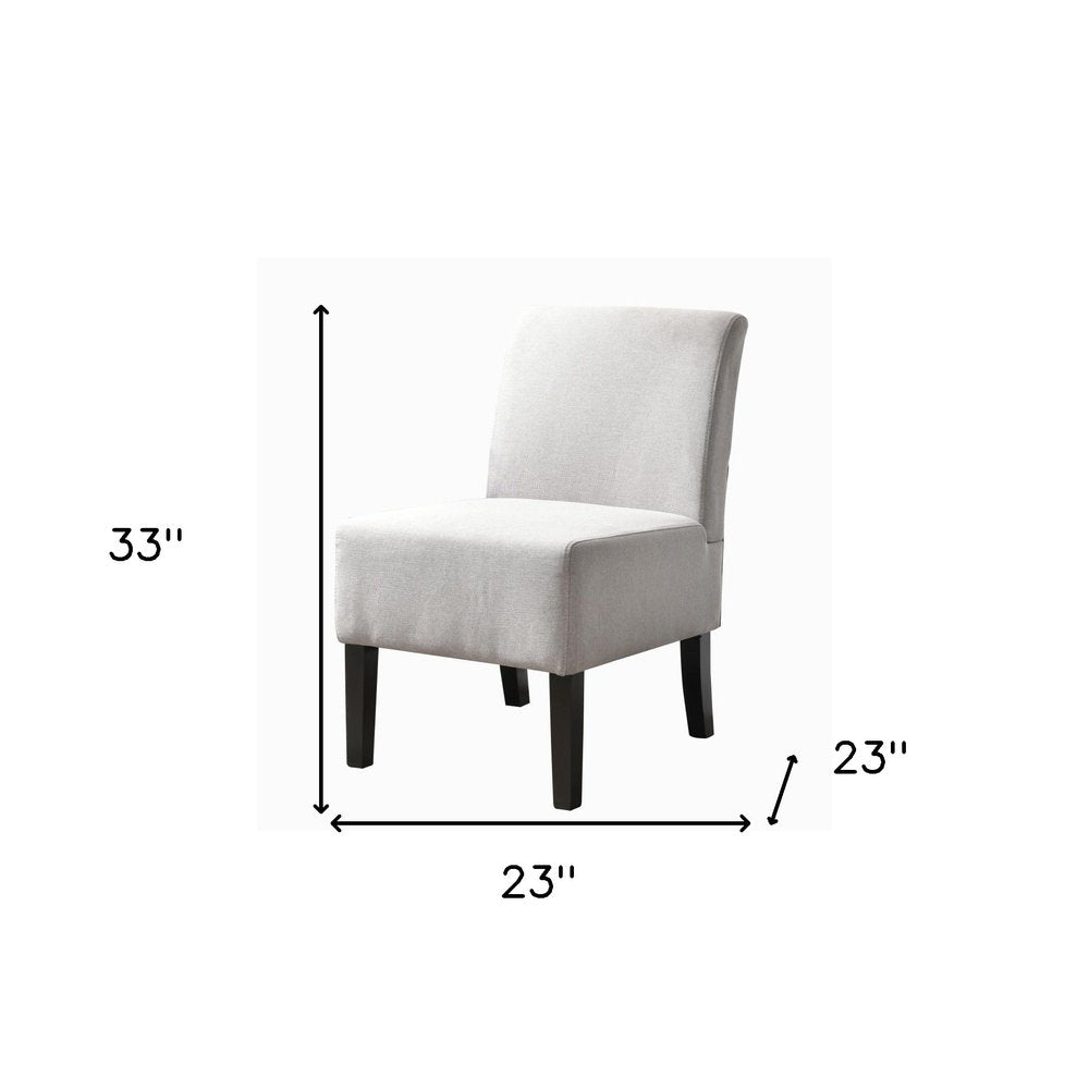 23" Gray and Black Upholstered Slipper Chair HomeRoots