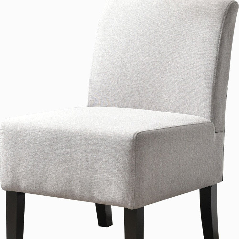 23" Gray and Black Upholstered Slipper Chair HomeRoots