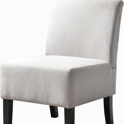 23" Gray and Black Upholstered Slipper Chair HomeRoots