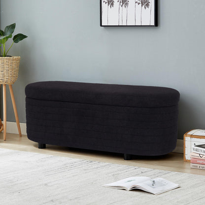 Multi-functional storage teddy fleece material sofa bench - FurniFindUSA