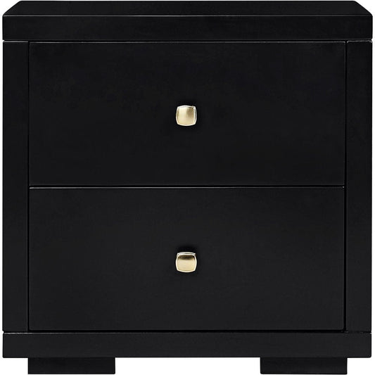19" White Solid and Manufactured Wood Two Drawer Nightstand HomeRoots