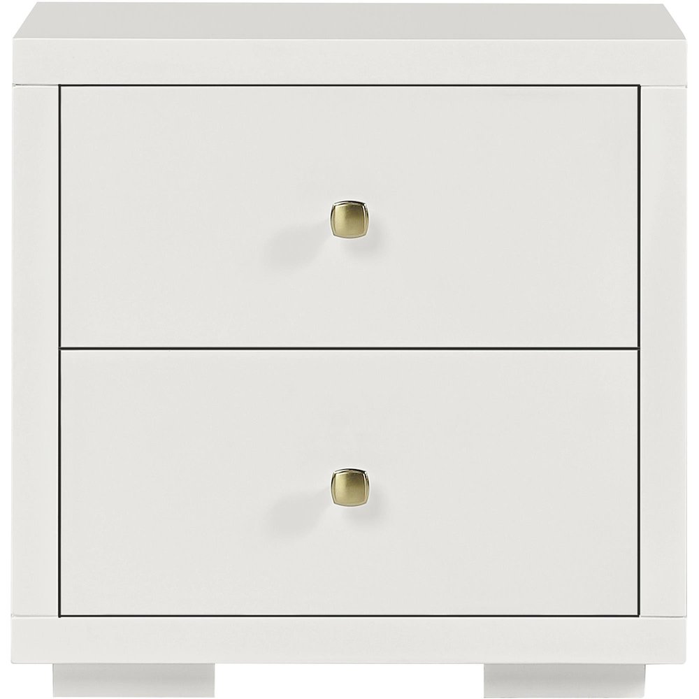 19" Black Solid and Manufactured Wood Two Drawer Nightstand HomeRoots