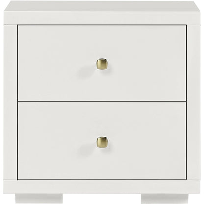 19" Brown Solid and Manufactured Wood Two Drawer Nightstand HomeRoots