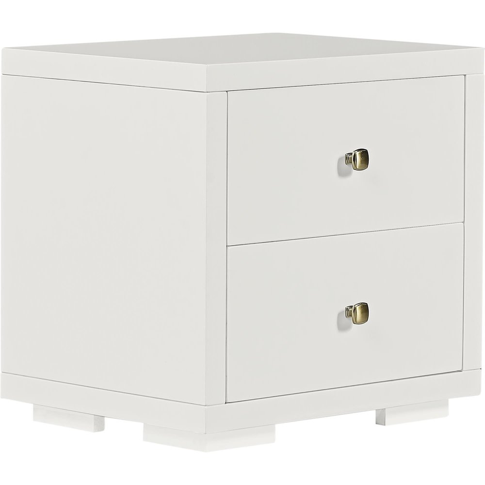 19" Black Solid and Manufactured Wood Two Drawer Nightstand HomeRoots