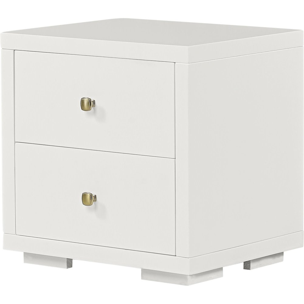 19" Brown Solid and Manufactured Wood Two Drawer Nightstand HomeRoots