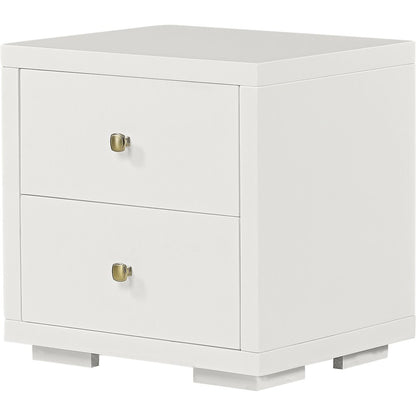 19" Brown Solid and Manufactured Wood Two Drawer Nightstand HomeRoots
