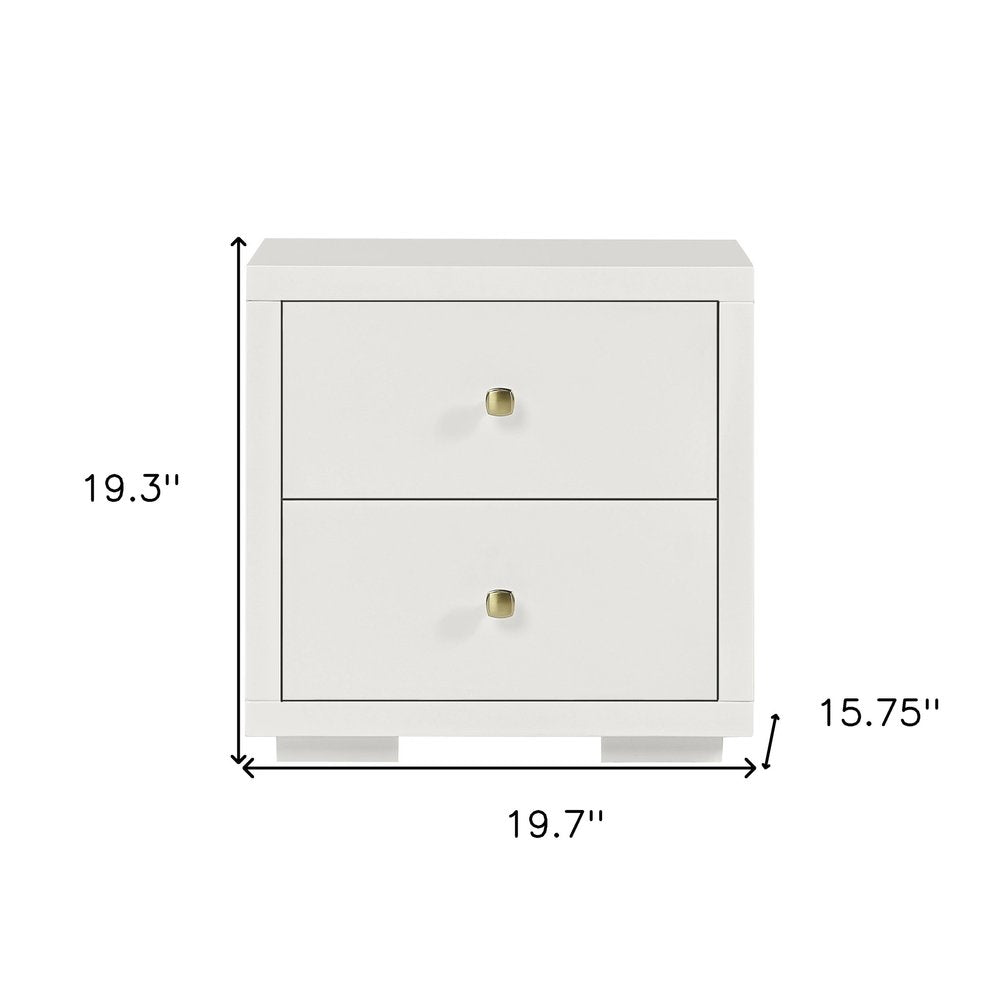 19" Brown Solid and Manufactured Wood Two Drawer Nightstand HomeRoots