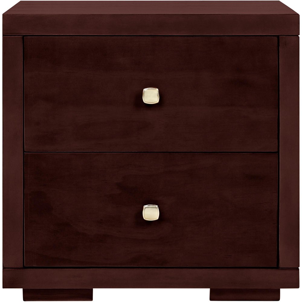 19" Brown Solid and Manufactured Wood Two Drawer Nightstand HomeRoots