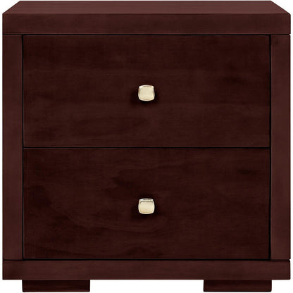 19" Brown Solid and Manufactured Wood Two Drawer Nightstand HomeRoots