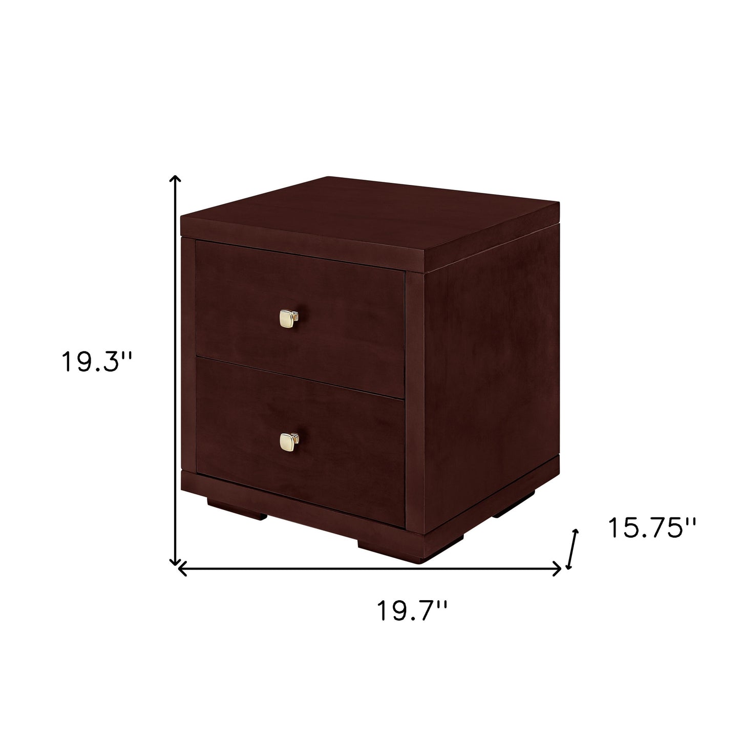 19" Espresso Two Drawer Nightstand