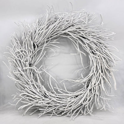 28" White Willow Dried Wreath HomeRoots
