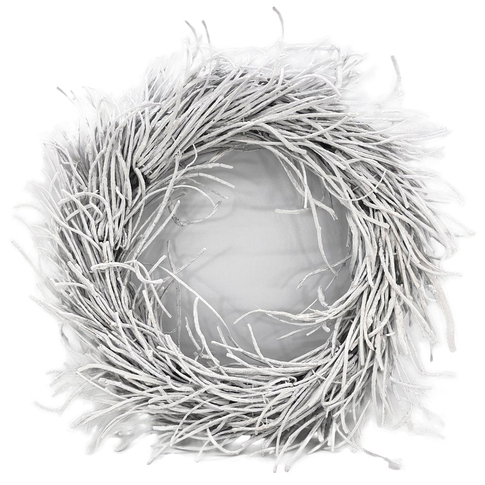28" White Willow Dried Wreath HomeRoots