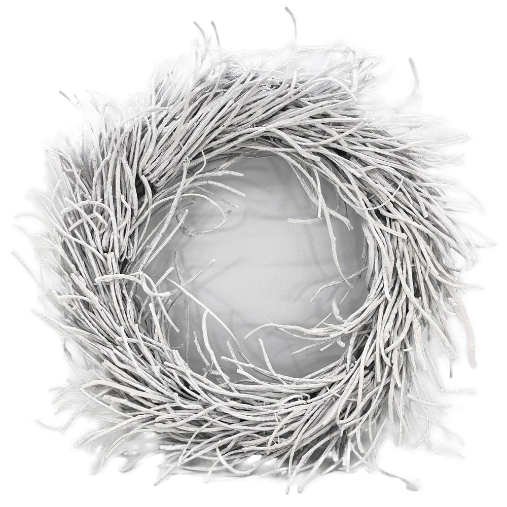 28" White Willow Dried Wreath HomeRoots
