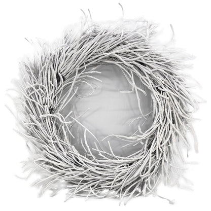 28" White Willow Dried Wreath HomeRoots