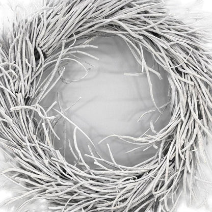 28" White Willow Dried Wreath HomeRoots