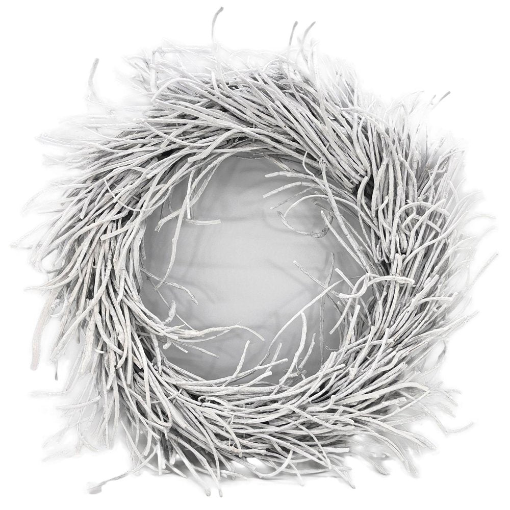 28" White Willow Dried Wreath HomeRoots