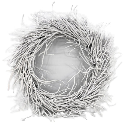 28" White Willow Dried Wreath HomeRoots