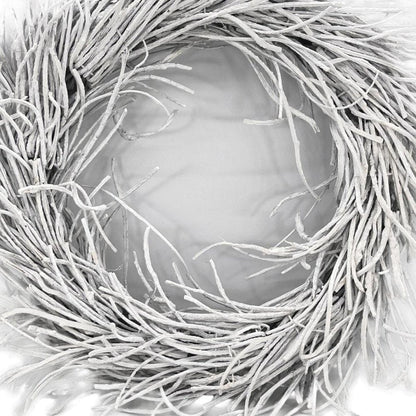 28" White Willow Dried Wreath HomeRoots
