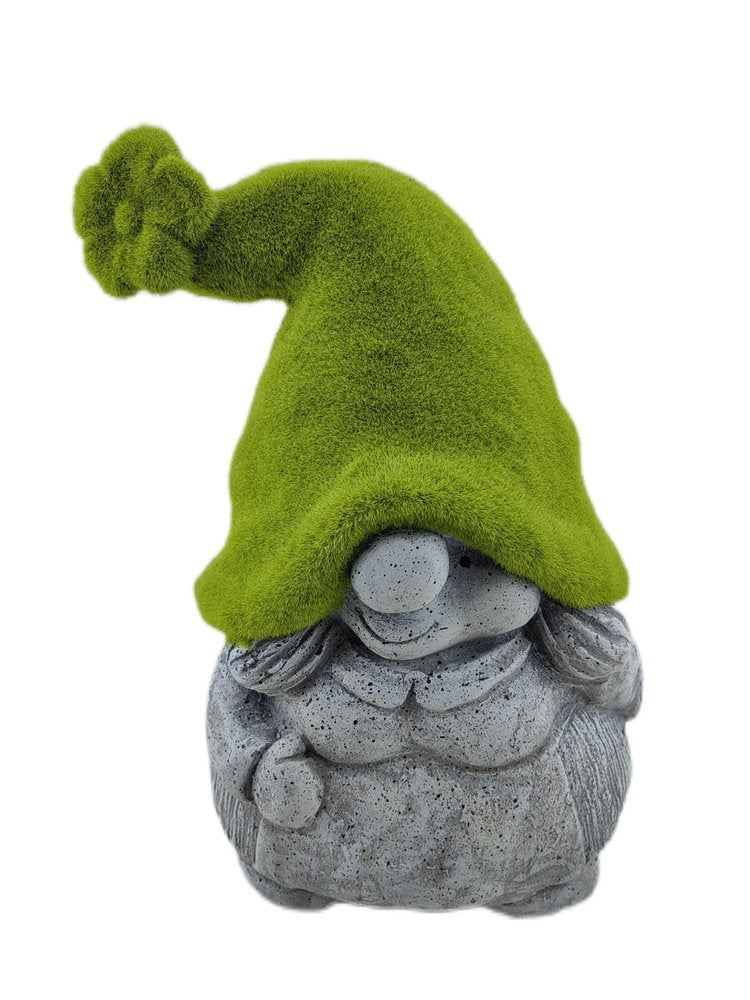 14" Gray And Green Polyresin Gnome Outdoor Statue HomeRoots