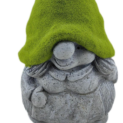 14" Gray And Green Polyresin Gnome Outdoor Statue HomeRoots