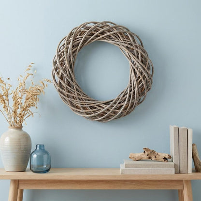 22" Natural Gray Willow Dried Wreath