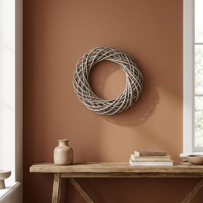 22" Natural Gray Willow Dried Wreath HomeRoots