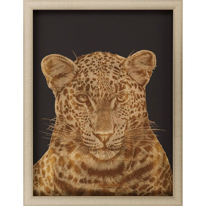 Leopard Portrait Gold Framed Print Wall Art