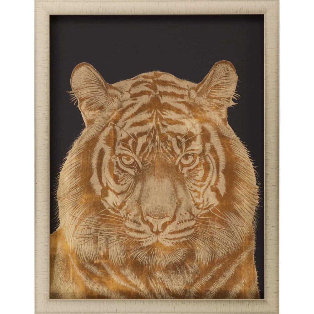 Wild Tiger Portrait Gold Framed Print Wall Art — view 1