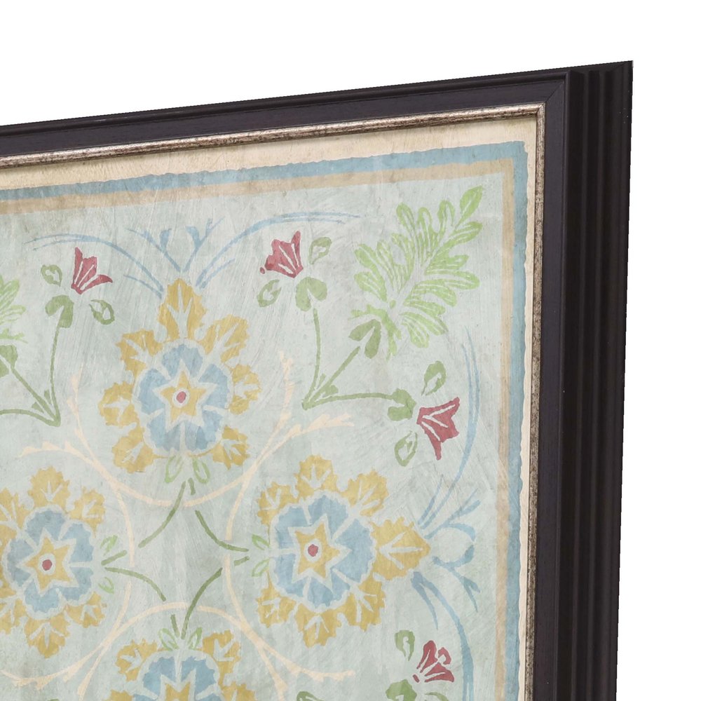 Set Of Four Verdigris Pattern Black Framed Print Wall Art