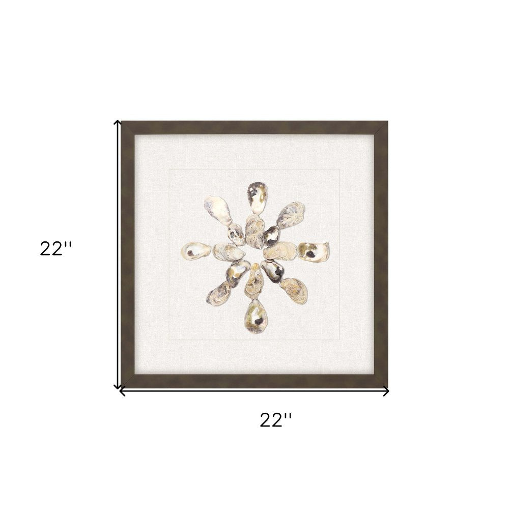 Oyster Shell I Brown Framed Print Wall Art — view 4