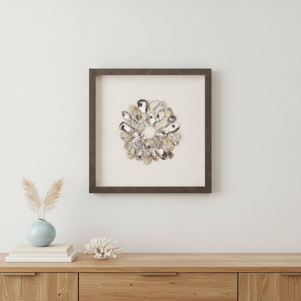 Oyster Shell II Brown Framed Print Wall Art