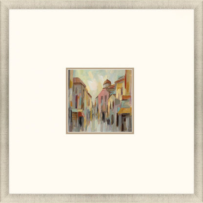 Pastel Street II Gold Framed Print Wall Art