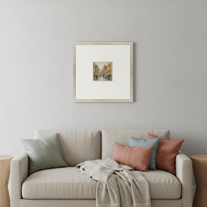 Pastel Street II Gold Framed Print Wall Art