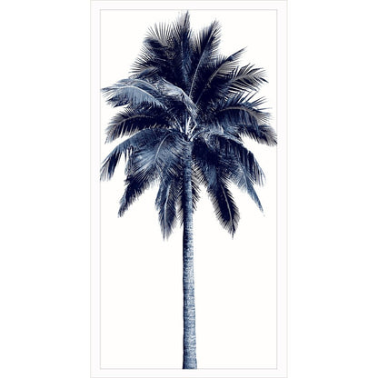 Palm Tree Blue I White Framed Print Wall Art