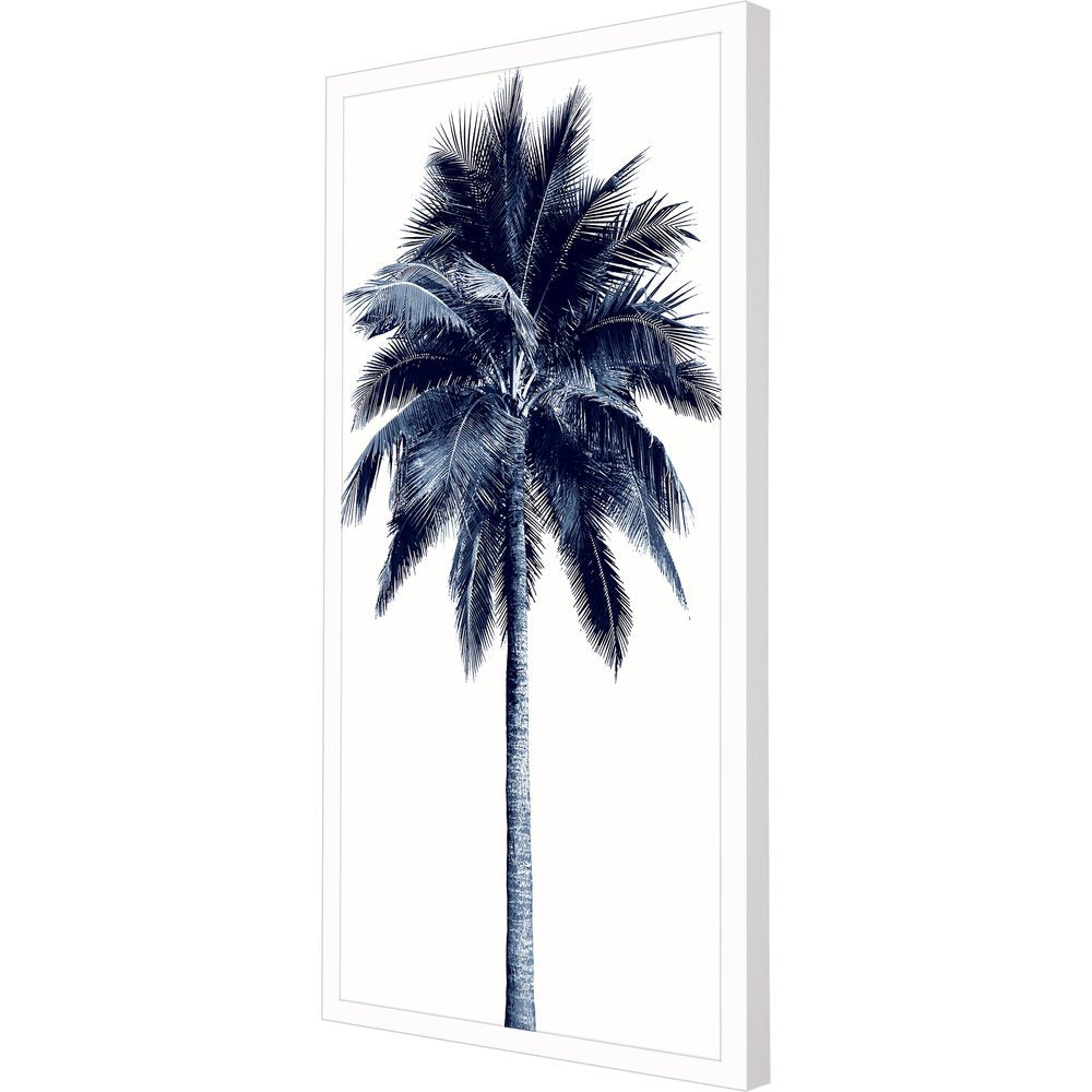 Palm Tree Blue I White Framed Print Wall Art — view 2