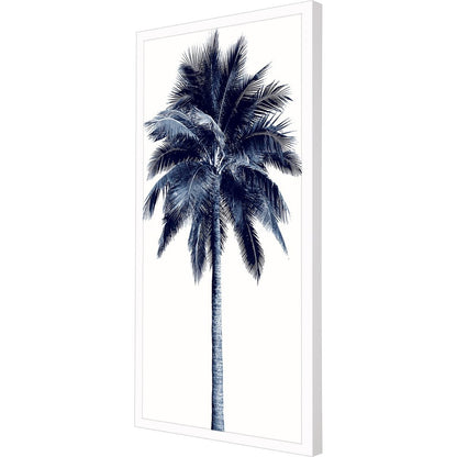 Palm Tree Blue I White Framed Print Wall Art