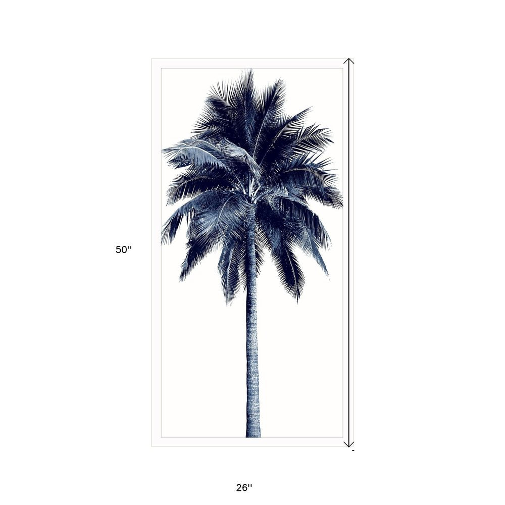 Palm Tree Blue I White Framed Print Wall Art — view 4
