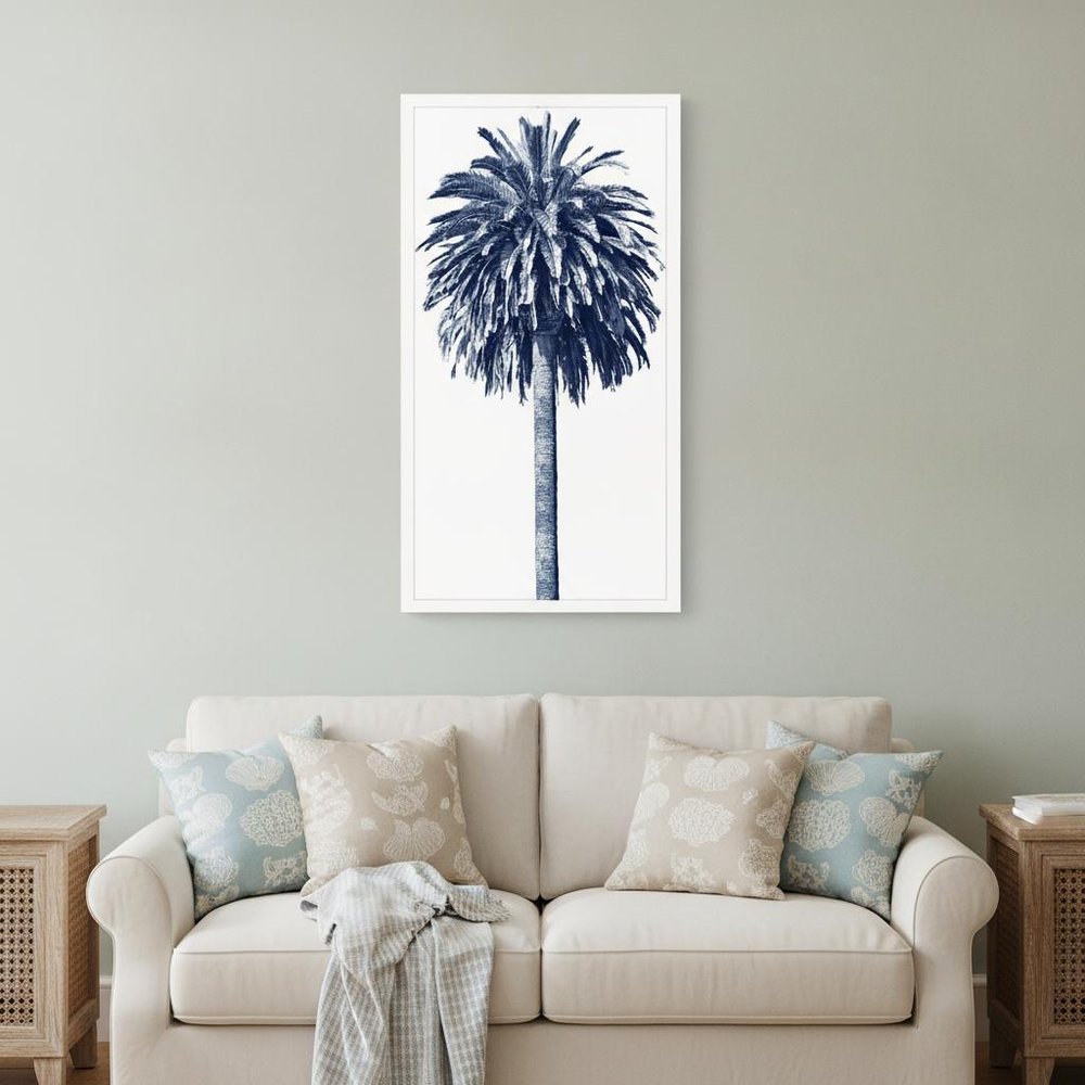 Palm Tree Blue II White Framed Print Wall Art — view 5