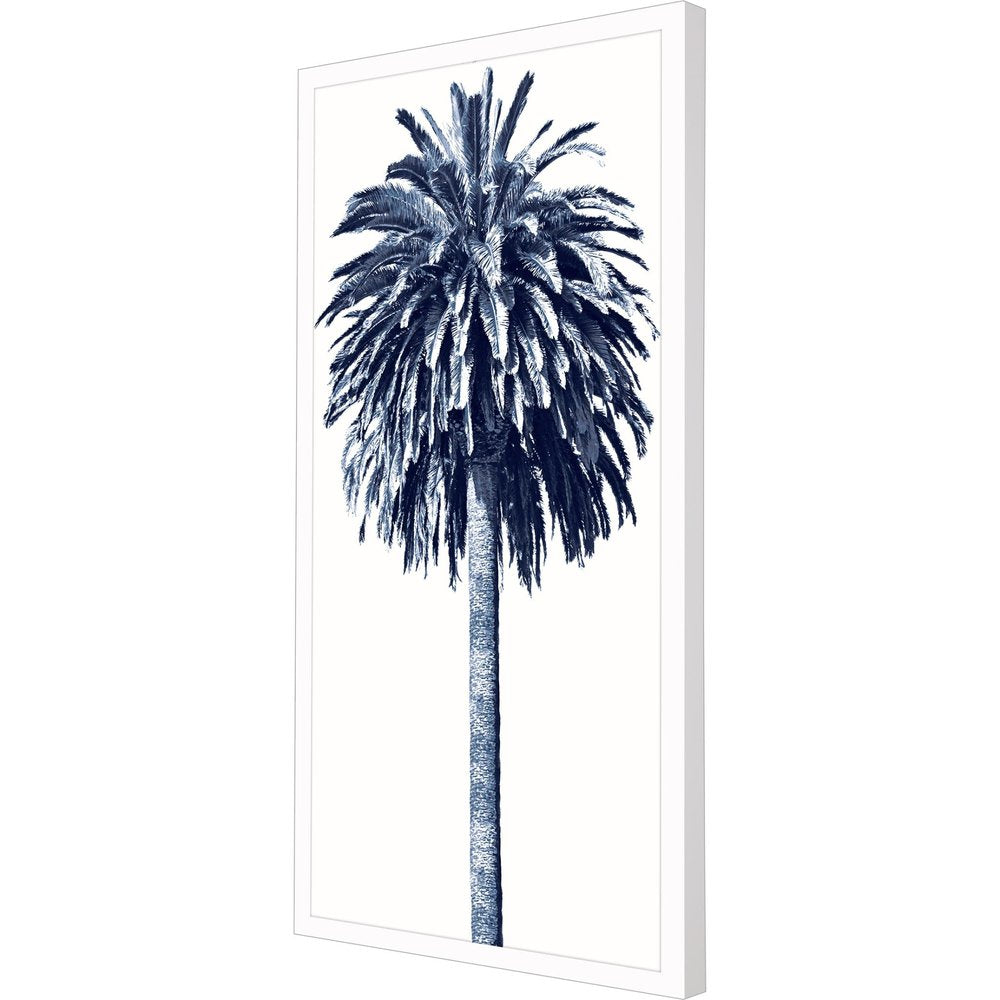 Palm Tree Blue II White Framed Print Wall Art — view 2